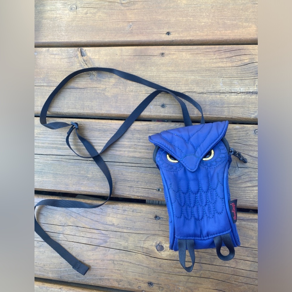 Darling’s Navy Owl Design Shoulder Pouch Travel Small Wallet Size & iPhone Fit